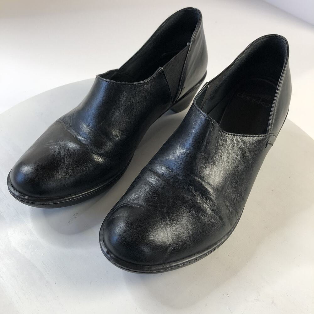 Dansko Women's EUR 40 US 9.5 Leather Slip On Comfort Wedge Clogs Mules Shoes